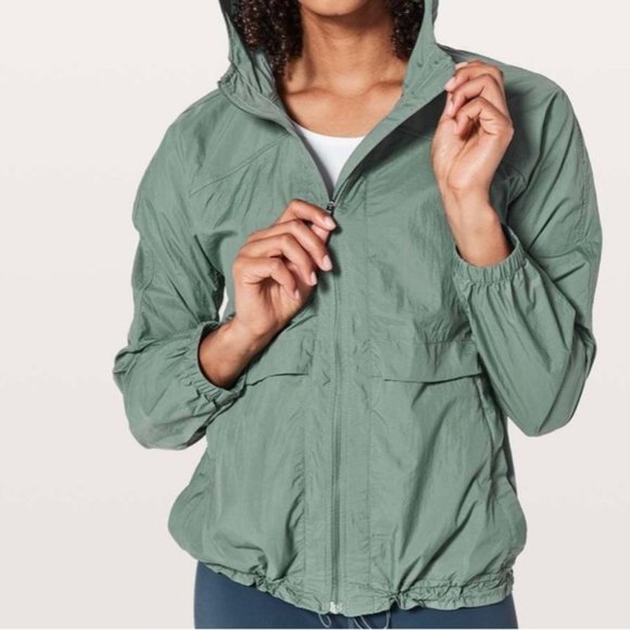 lululemon athletica Jackets & Blazers - 4 💚HP💚Lululemon Hood Lite Jacket Juniper Green Lightweight Windbreaker